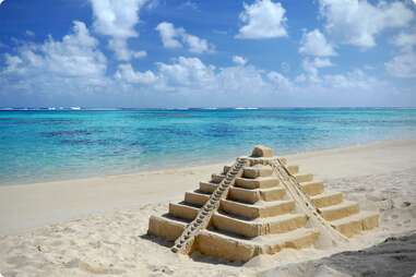 Sandcastles on the beach cancun mexico