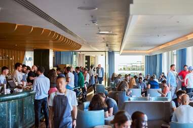 crowded bar at lyaness, sea containers, london 