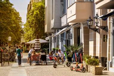 Street cafe in Charlottenburg neighborhood of Berlin