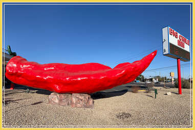 the world's largest chile pepper and the big chile inn in las cruces, new mexico