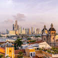 Beautiful sunset over Cartagena, Colombia